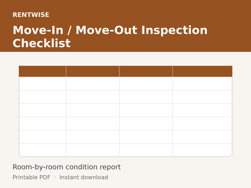 Move-In / Move-Out Inspection Checklist preview